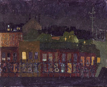 Painting of 9th Street at Night