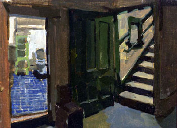 Painting of Stairs and Bathroom